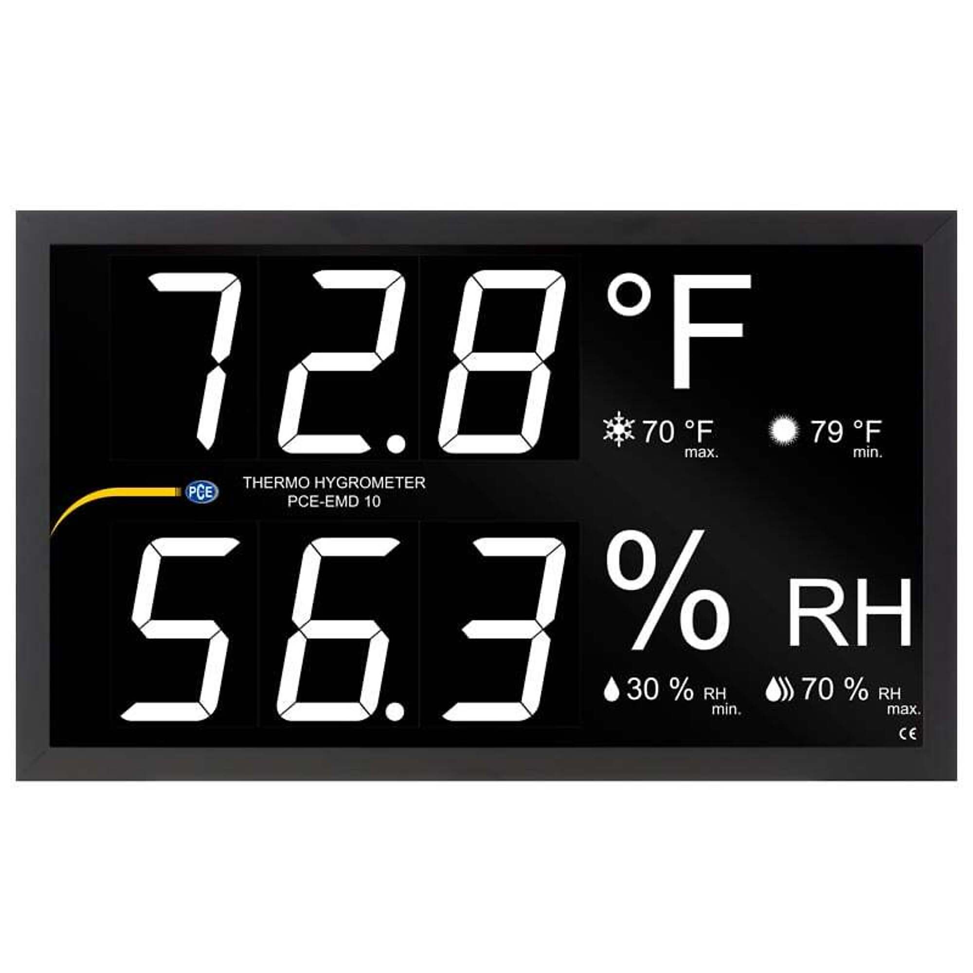 PCE Temperature and Humidity Indicator — Connects Up to 4 External Modules, Model# PCE-EMD 10